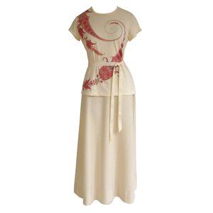 Alfred Shaheen Dress Blouse Skirt Set Vintage NWT Size 10